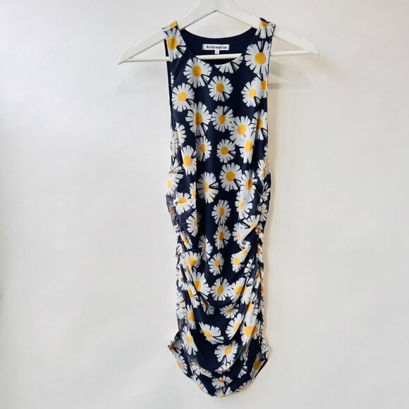 Reformation Tiel knit dress in Desert Daisy, Navy/ white, Size S - Picture 2 of 7